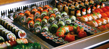 Frisklavet sushi fra sushibuffeten